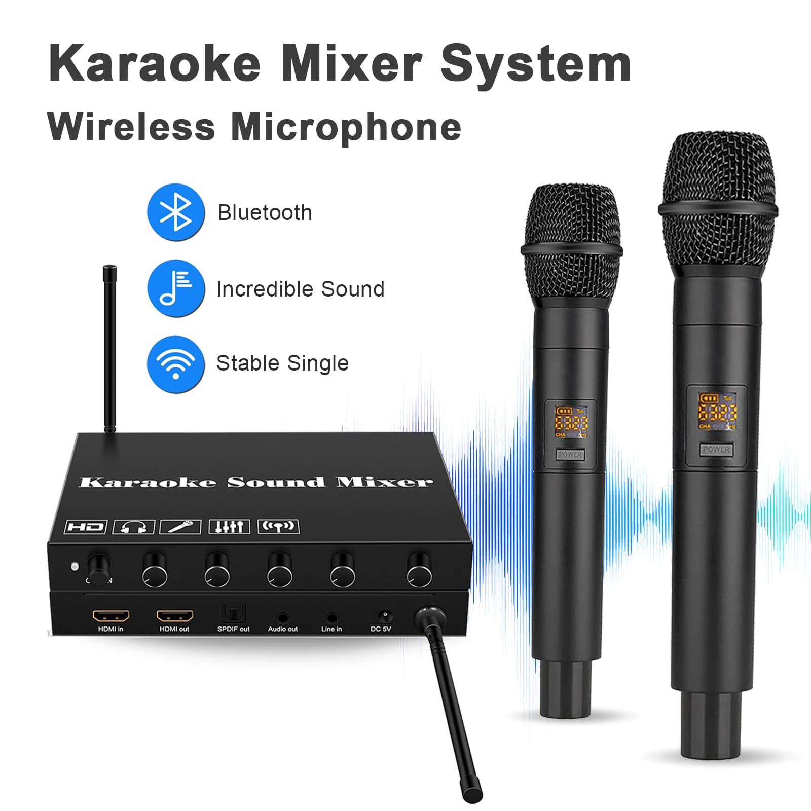 Mixer per lettore karaoke HDMI Home Theater wireless per Smart TV PC Sound Bar Amplificatore Altoparlante Home KTV