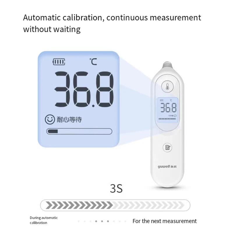 Termometro auricolare digitale per adulti Bambini Clinico Accurato Termometro per febbre a infrarossi Misurazione della temperatura Celsius Fahrenheit