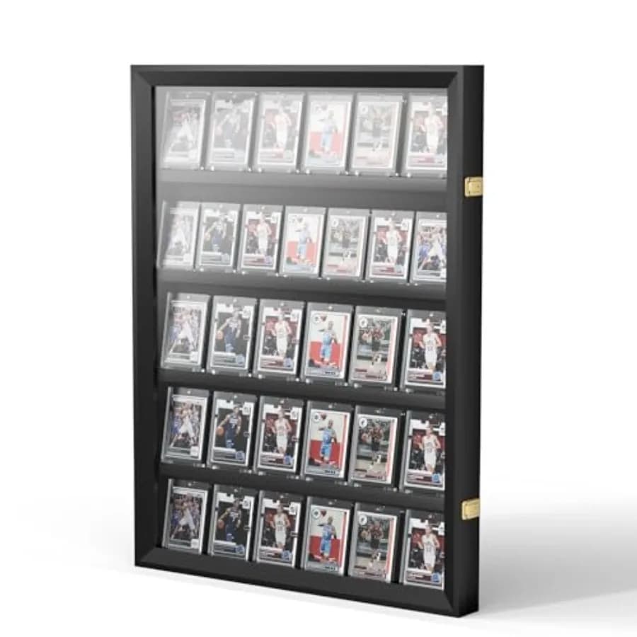 Espositore per 35 Carte Sportive Gradate - Cornice Espositiva per Carte da Baseball, Calcio, Basket, Hockey e Carte Collezionabili - Protezione UV