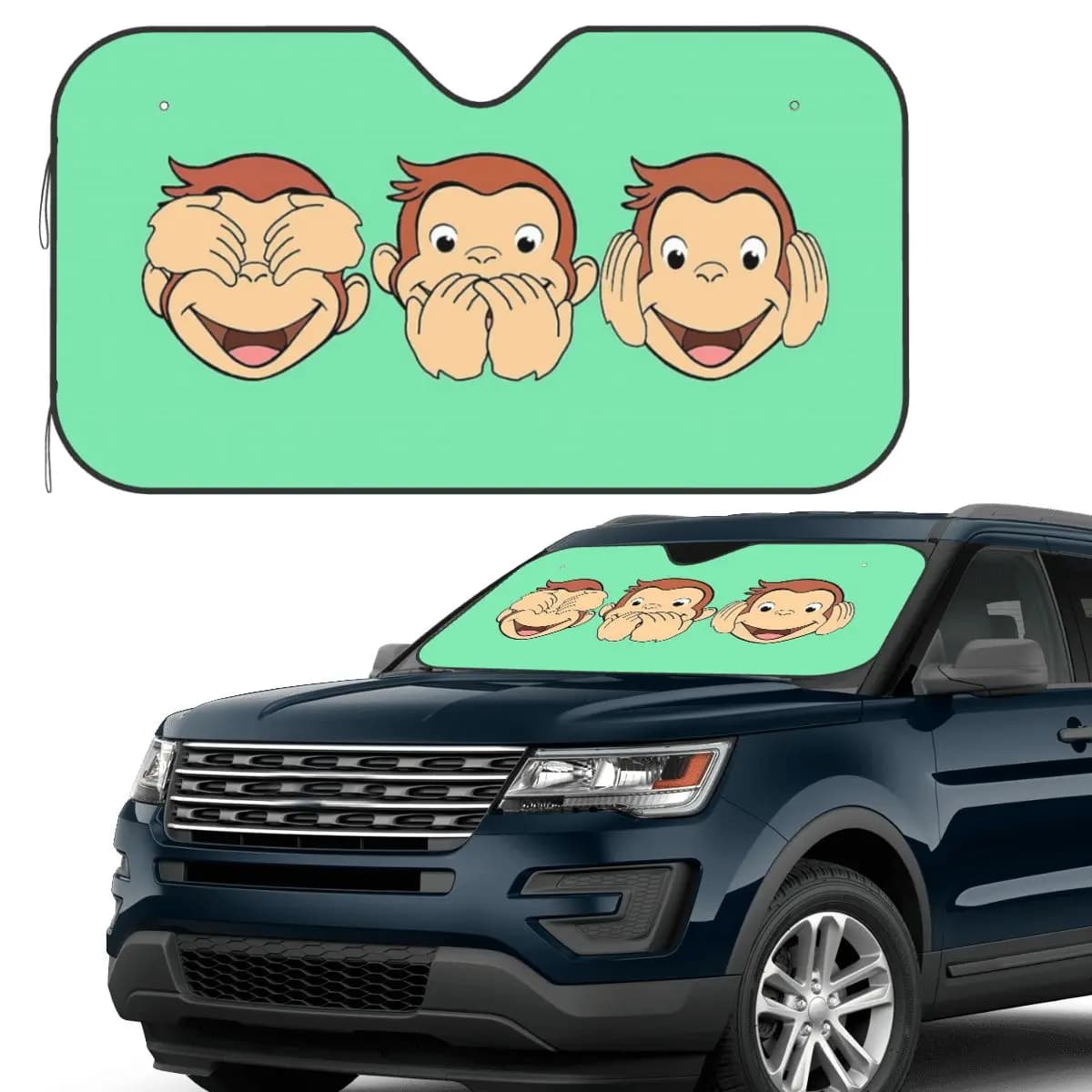 Curious George Parasole Parabrezza Parabrezza anteriore per auto Finestra Parasole Accessori Coperture