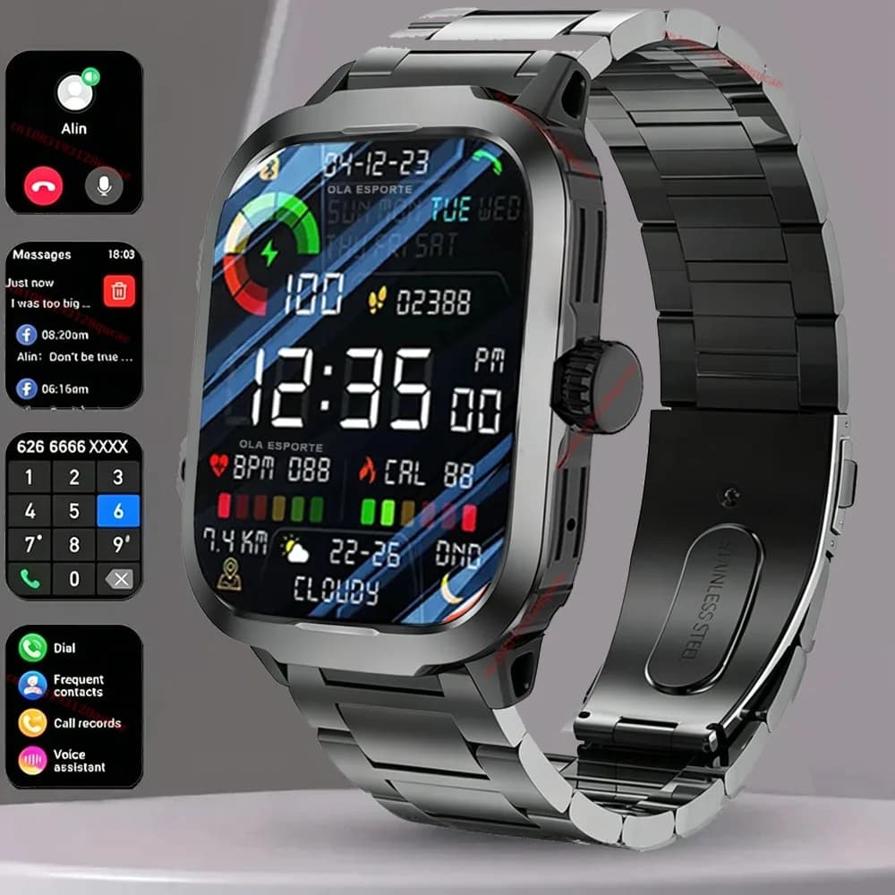 Smartwatch Militare 2026 GPS Uomo IP68 Impermeabile Tracker Sportivo Outdoor Chiamate Bluetooth HD Nuovo per Android iOS HW12