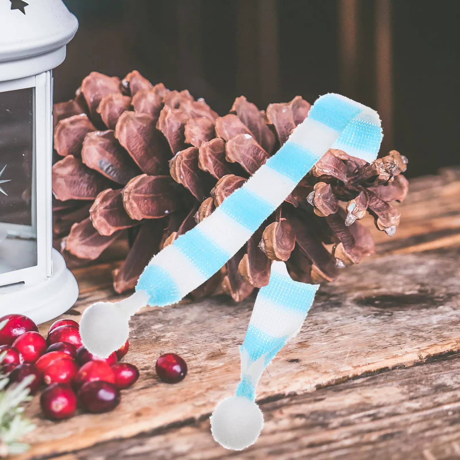 20Pcs Lovely Mini Christmas Scarf Assortment Lightweight Decorative Scarves for DIY Wine Bottles Snowman Holiday Home
