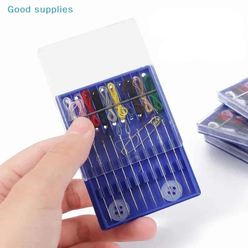 10-Color Thread Mini Sewing Kit with Disposable Needles Buttons Storage Bags - Portable DIY Handcraft Tool for Home And Travel