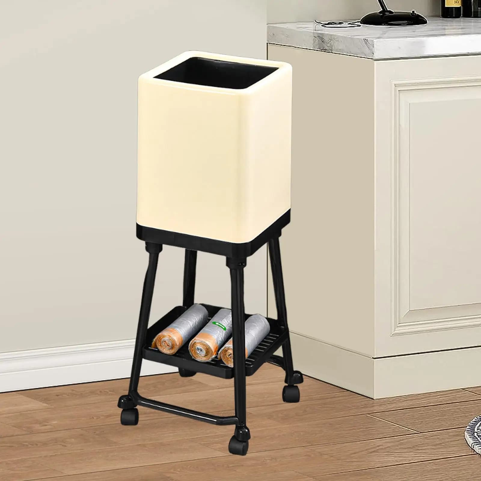 Pattumiera con ruote Pattumiera creativa e versatile e ripiano portaoggetti Cestino per la casa, la cucina, l'ufficio, il soggiorno, il bagno