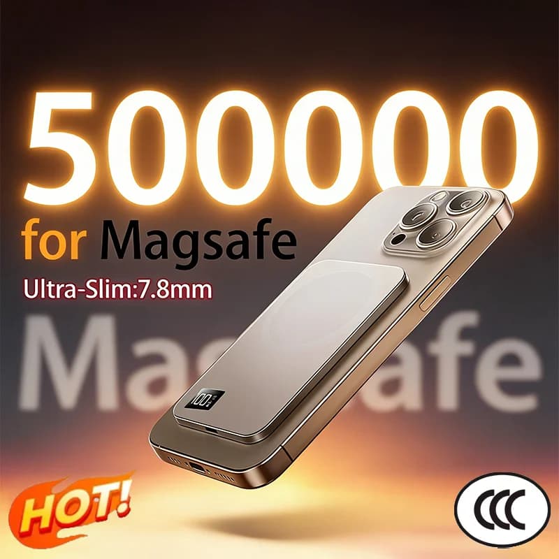Power Bank Magnetico da 500000mAh, Ricarica Rapida, Batteria Esterna Portatile Wireless PD22.5W per Magsafe e iPhone