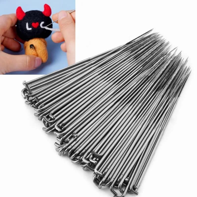 300 Pezzi di Aghi per Feltratura da 78mm, 86mm, 90mm, Kit di Strumenti per Feltratura Fai-da-Te, Set di Aghi Medi - 100 Pezzi per Ogni Misura