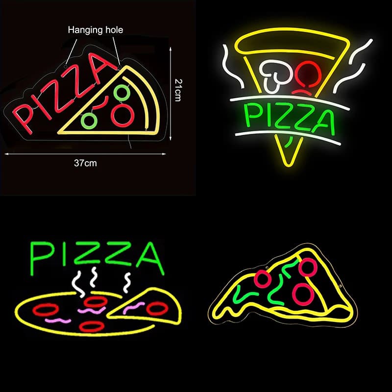LED Pizza Neon Sign Light Lettera Pizzeria Decorazione Lampada Luce notturna Neon personalizzato Ristorante Cucina Negozio Spina USB con dimmer