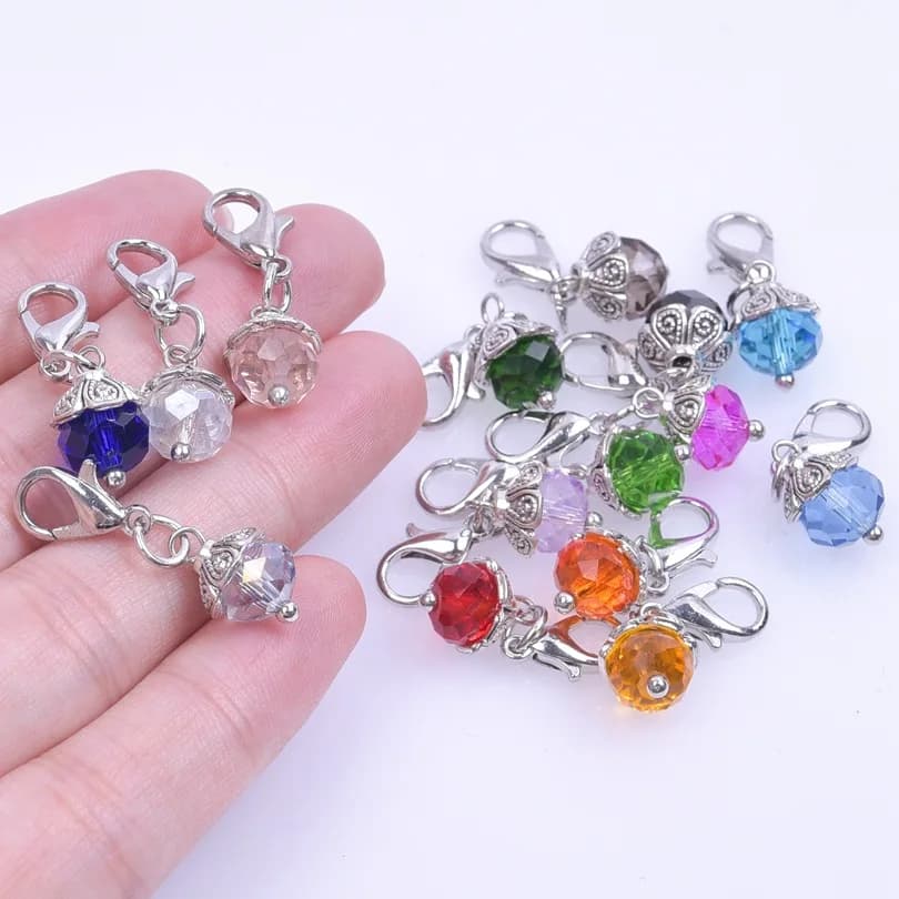 5 pezzi di segnapunti a chiusura in lega di zinco color argento antico, per uncinetto e lavoro a maglia, accessori misti per lavori a maglia