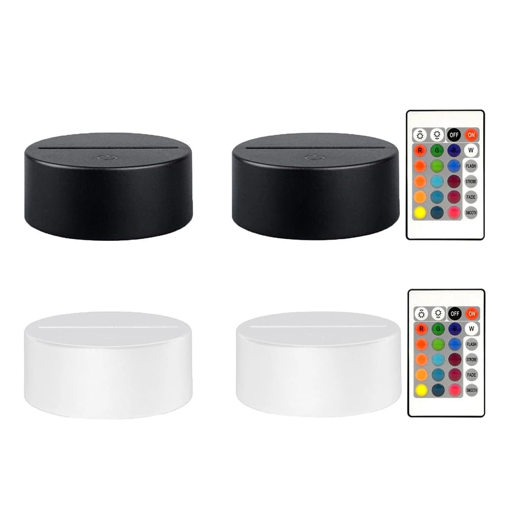 Base per lampada a luce notturna a LED 3D da 1-6 pezzi con telecomando Base per display a LED a 16 colori decorativa per vetro in resina acrilica
