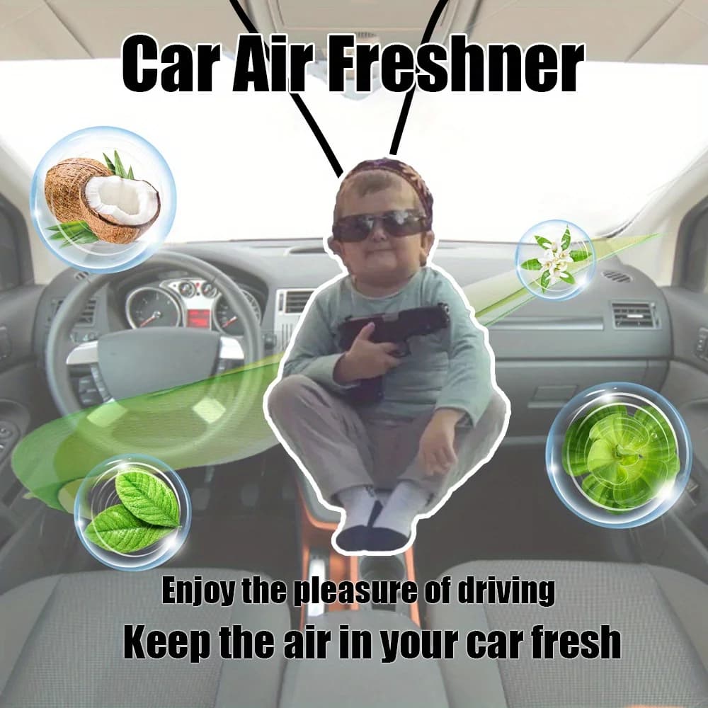 Cool Kid Car Perfume Hook - Mini Gun Comrade, Mirror Air Intake, Durable Perfume