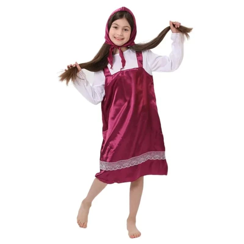 2026 New Nippaya Masha Cosplay Costume Halloween Costume Dress Up Kids Dresses for Girls