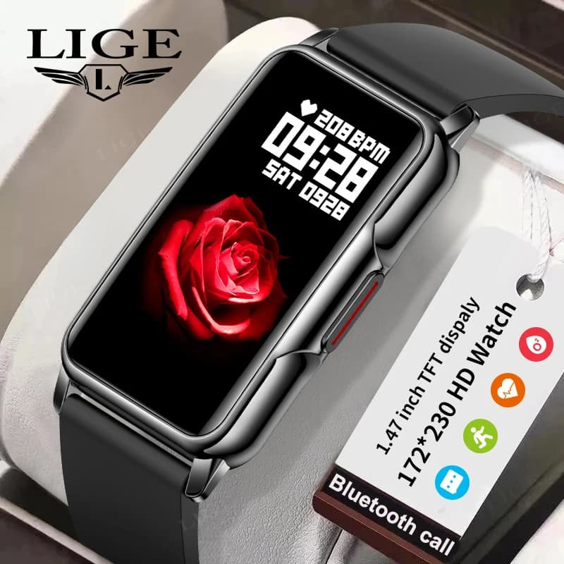 LIGE New Smartwatch Fitness Bracelet for Women and Men, Sport Watch with Pedometer, Cardiaca and Sleep Frequency Monitoring, Waterproof