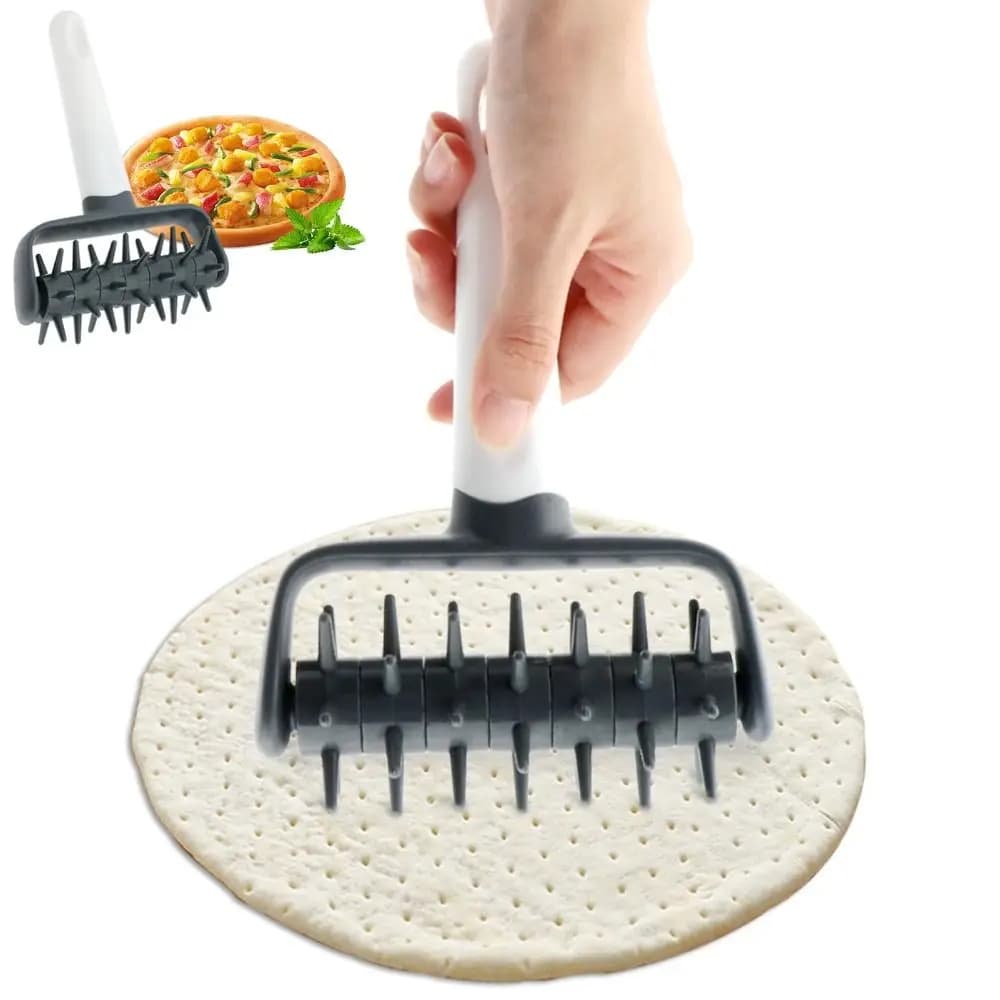 Ago per rotolare la pizza in plastica per uso alimentare Elimina bolle Puncher per pasta Attrezzatura per risparmiare tempo Pizza Docker Roller Strumento per la cottura della cucina