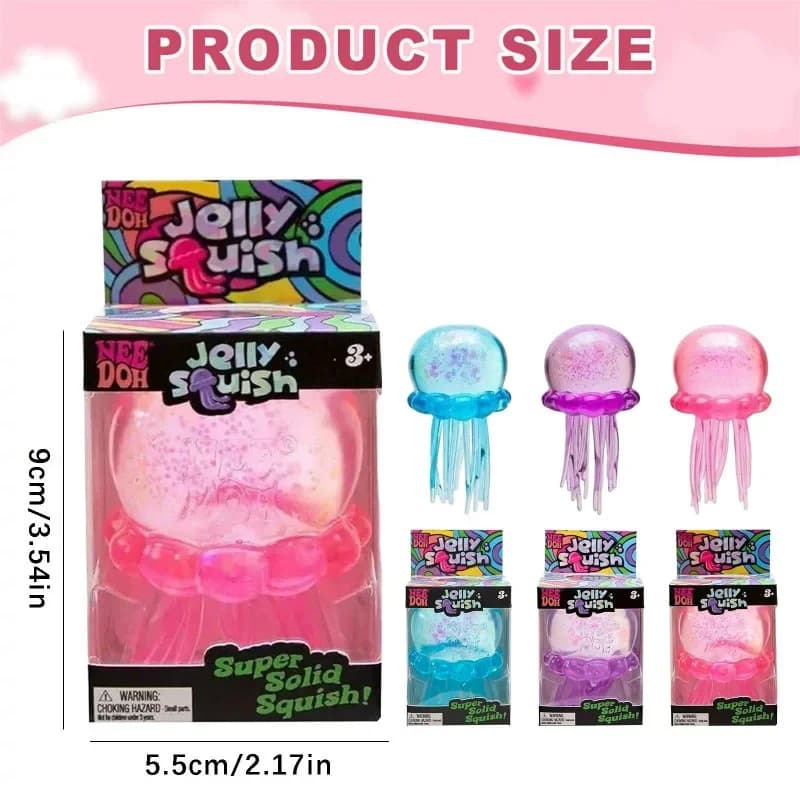 Series of Squishy Medusa Shape Needoh Fuzz Ball, Various Colors, Toy Antistress Fuzz