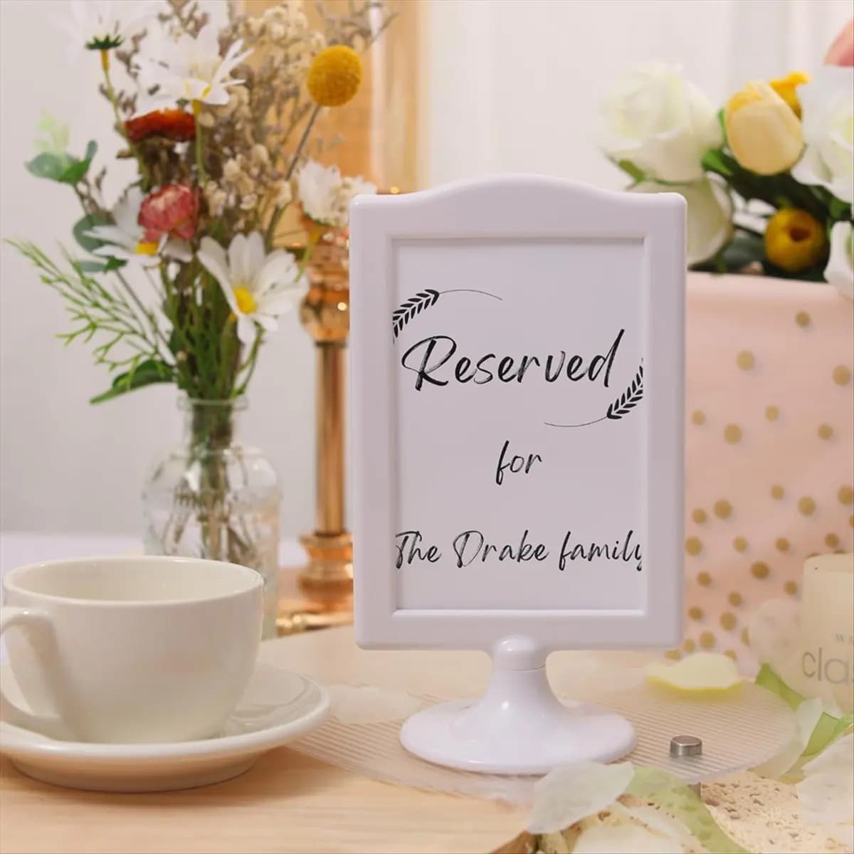 * Double-sided photo frames ABAB 4x6 inch Photo frames on 2-sided pedestal Set for white plastic photo frames for exposure
