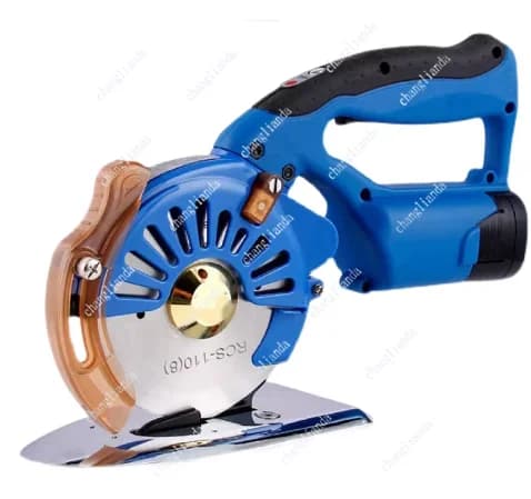 Forbici Elettriche Ricaricabili Rotonde per Taglio di Tessuti, Pelle e Materiali Spessi, Macchina da Taglio con Batteria al Litio