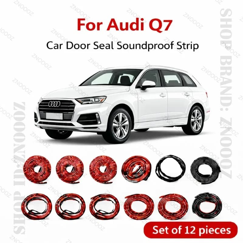 Set di 12 Guarnizioni per Portiere Auto Audi Q7, Striscia in Gomma a Doppio Strato Insonorizzante, Antipolvere e Impermeabile