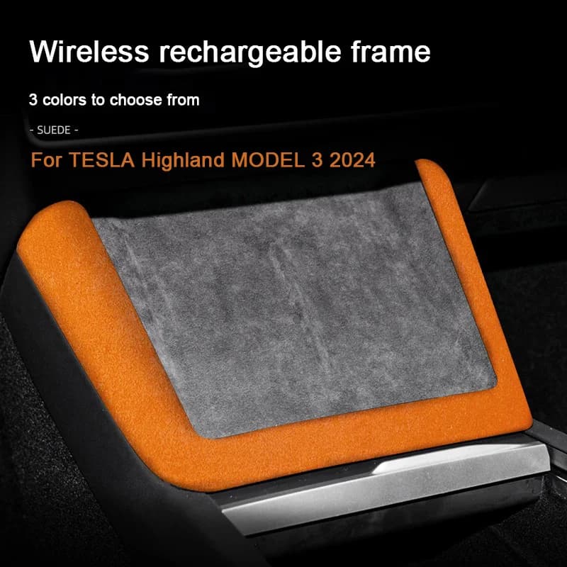 For the new Tesla Model 3 Highland 2024, wireless charging frame Protect shell Box central control armrest Cover accessory