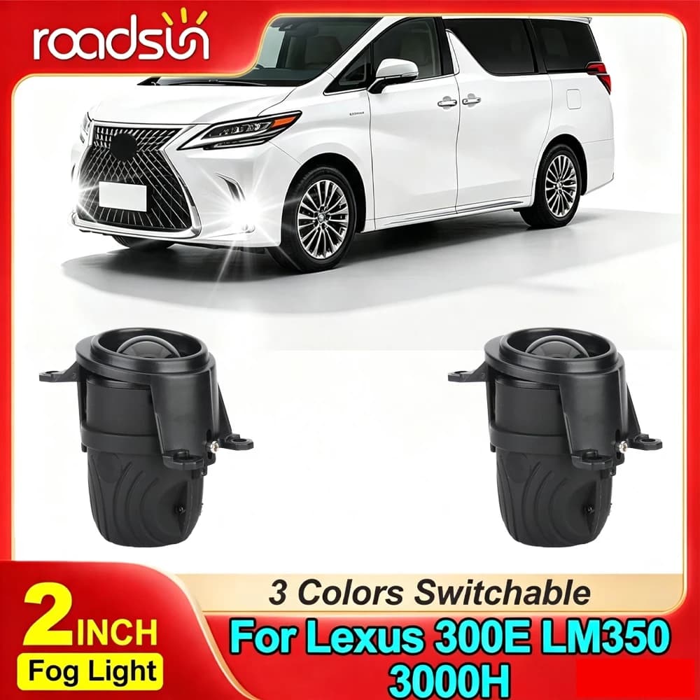 For Lexus 300E LM350 3000H Bi LED Fog Lamp 2.0 Inch Mini Projector Lens Fog Light High-Power White Yellow Led Light Accessories