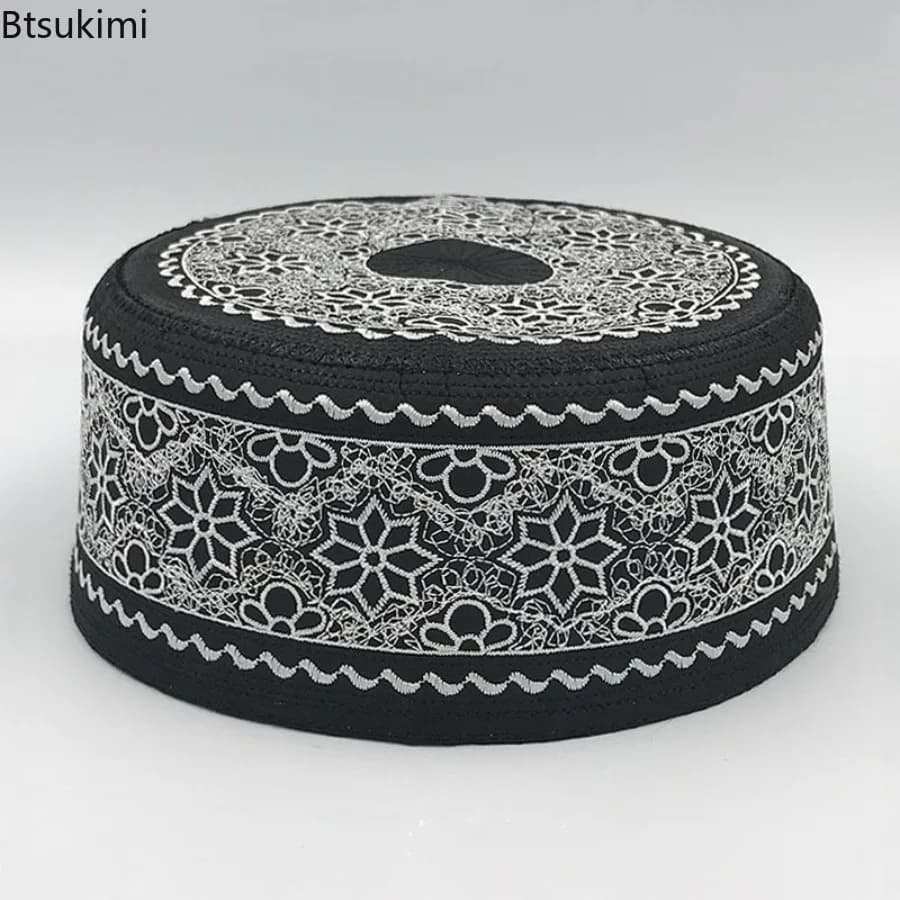 New Muslim Men's Prayer Hats Breathable Men's Kufi Hat Berretto with Islamic skull Ramadan Eid Gift Men's Hat Embroidered in ethnic style