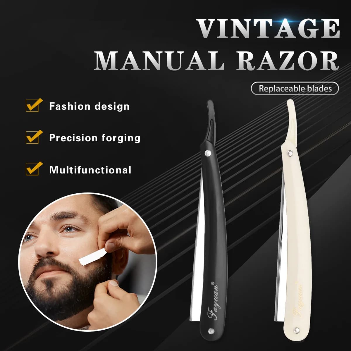 Manual Shaver Stainless Straight Edge Steel Sharp Barber Razor Folding Shaving Beard Cutter Holder Barber Tools