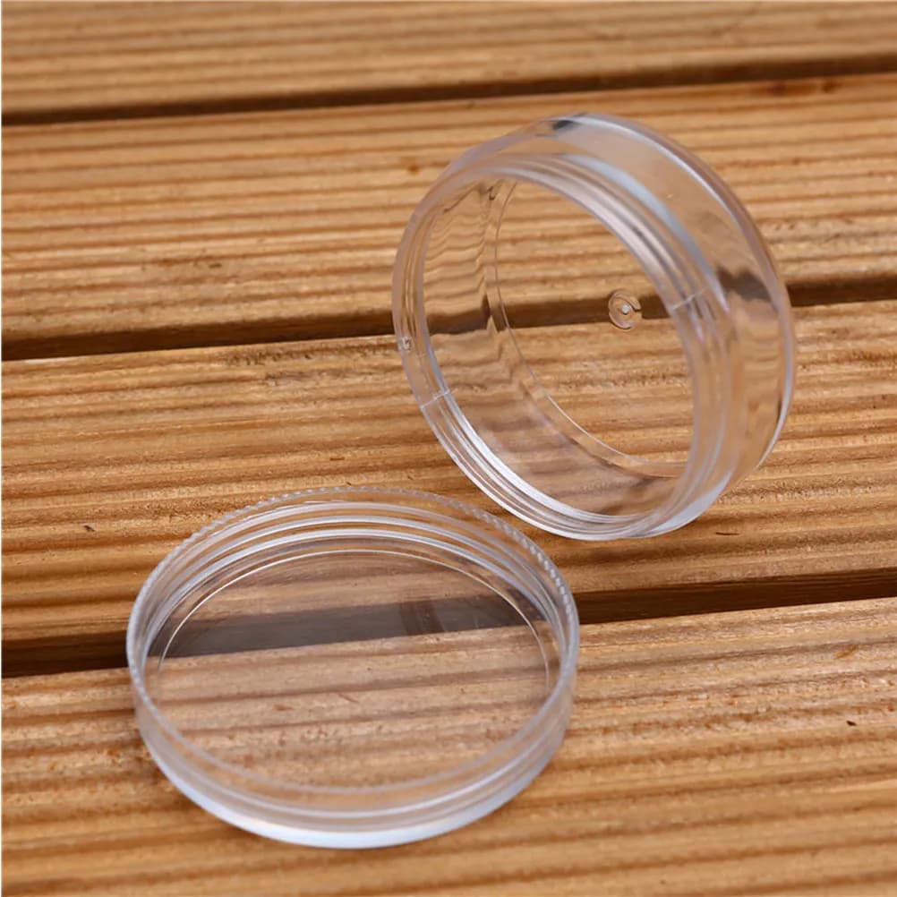 10 Pieces Plastic Transparent Round Container for Beads, Jewelry Box, Rice Beads Container, Complete Nail Art Box