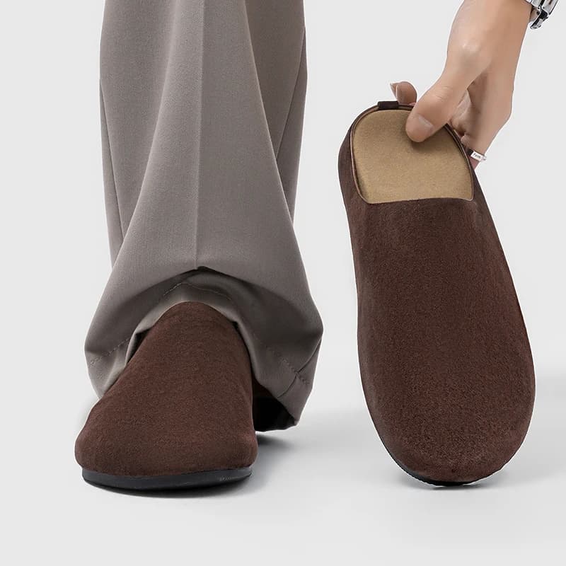 Men's handmade stitched slippers Fashionable breathable and comfortable Daily leisure walking Summer beach men's shoes Size-46