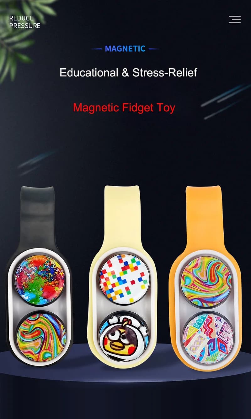 Spinner Rotante Manuale con Fibbie Magnetiche, Giocattoli Antistress Elastici e Colorati per Alleviare Stress e Ansia