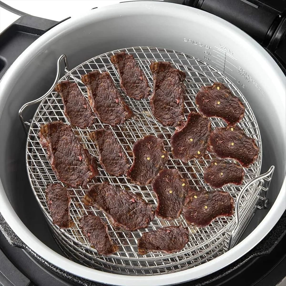 ABYA Stainless Steel Dehydrator Cream for Foodi 6.5 and 8Qt and Pressure Pot Air Fryer Accessories with Dehydrator Rack