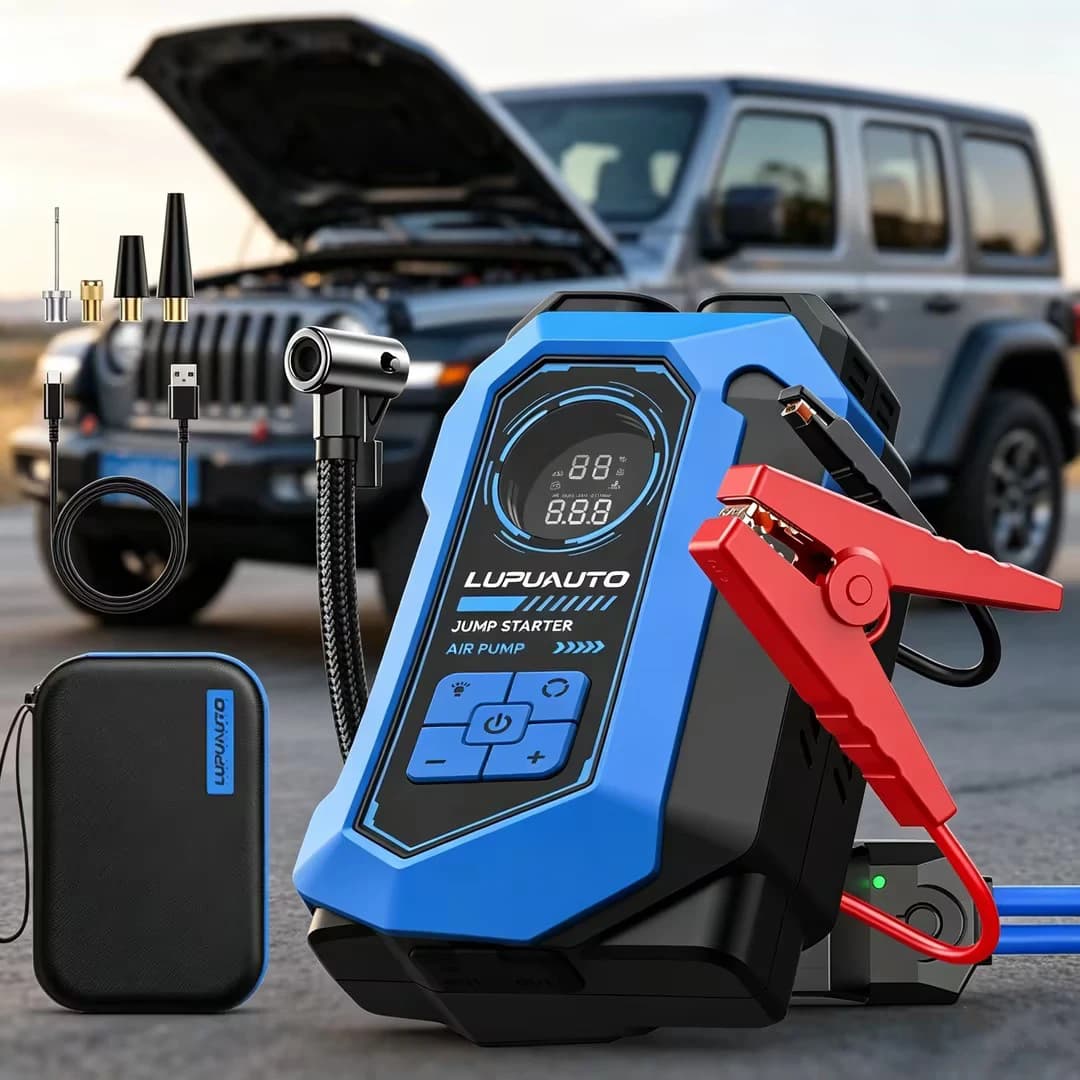 8000A Car Jump Starter with Air Compressor 160PSI Auto Portable Car Starter Battery Booster Pack (Full Gasoline/10.0L Diesel)