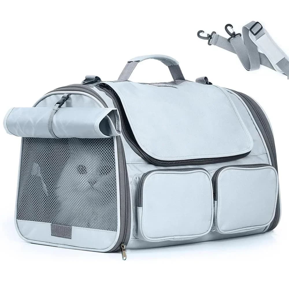 Borsa da Trasporto Portatile Pieghevole per Gatti e Cani di Piccola Taglia, Ideale per Viaggi in Auto