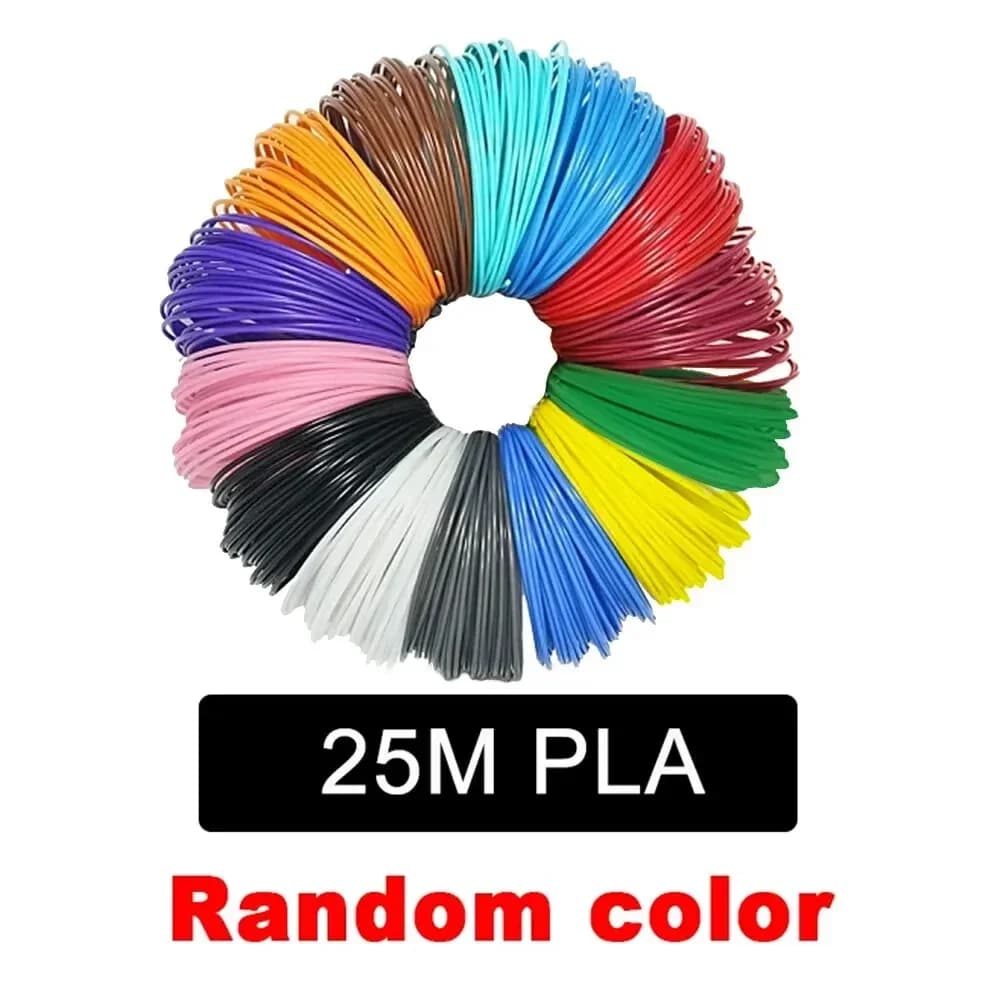 25M PLA PCL 3D Printing Pen Consumables Colorful Scentless Plastic Filament Diameter 1.75 mm for 3D Printing Pen