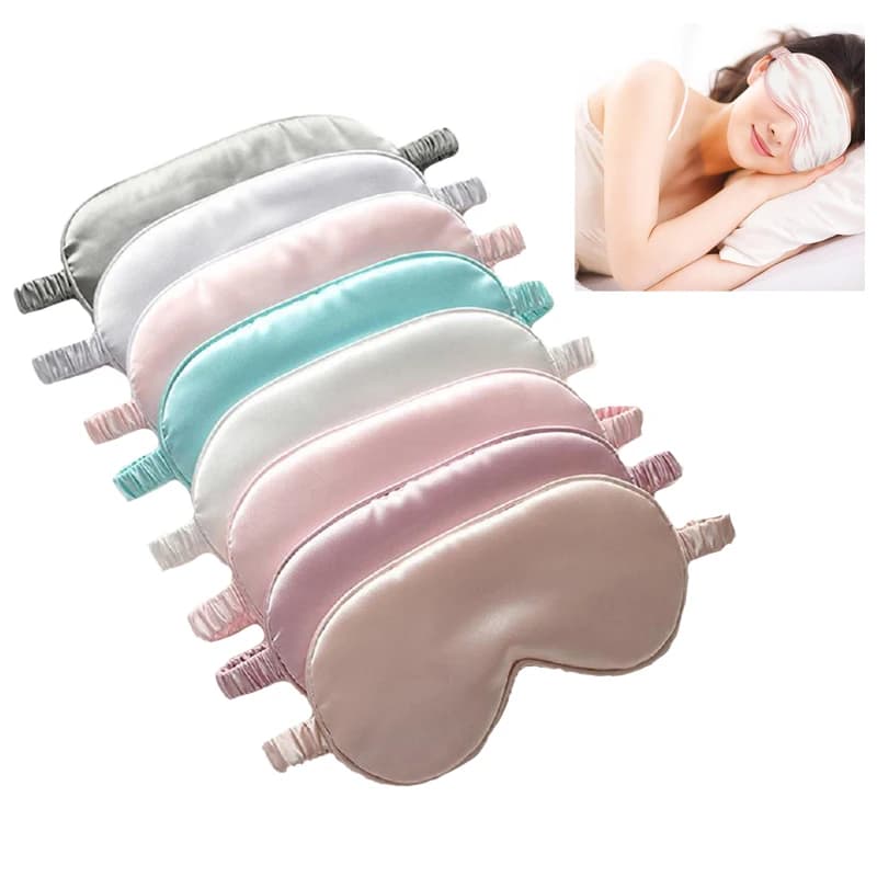 Mascherina per Occhi Senza Pressione, Morbida Maschera in Seta per Dormire, Copriocchi 100% Oscurante con Cinturino Regolabile