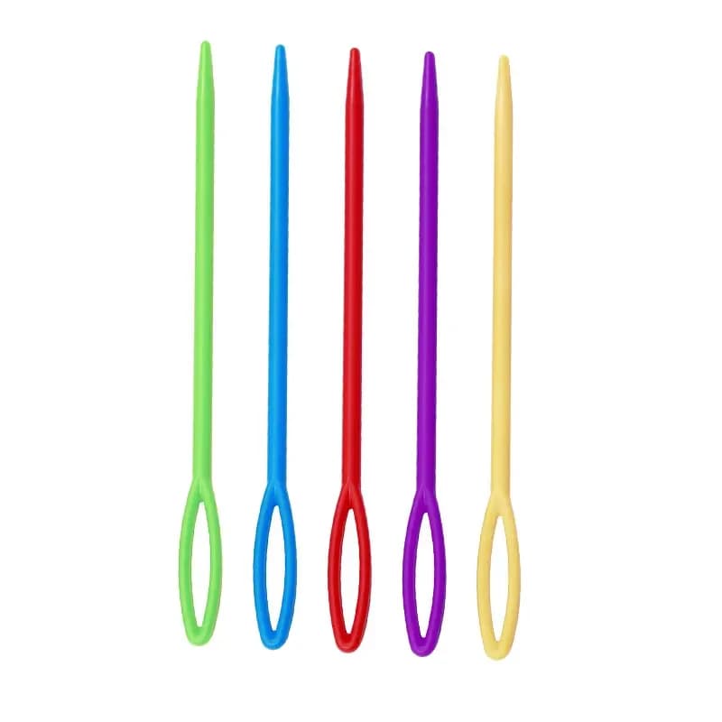 500PCS 9CM Plastic Knitting Needles Crochet Hooks Tapestry Wool Yarn Needles Children DIY Sweater Weaving Tools