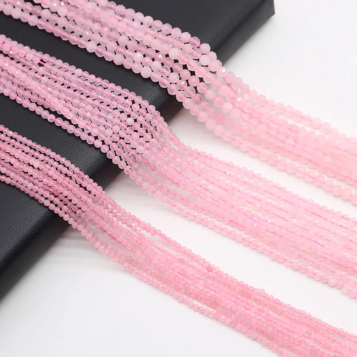 2/3/4mm pietra naturale quarzo rosa perline forma rotonda piccola perlina sciolta per gioielli che fanno accessori per collana braccialetto donna fai da te