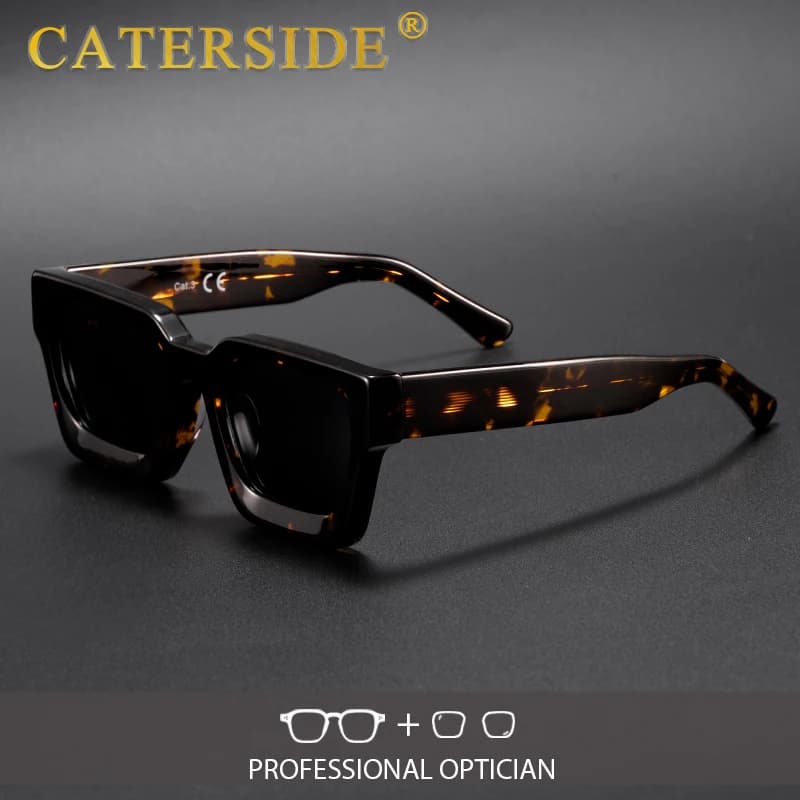 CATERSIDE Occhiali da sole da vista da uomo Design quadrato Montatura in acetato Occhiali da sole personalizzati Occhiali da vista per feste da viaggio da donna