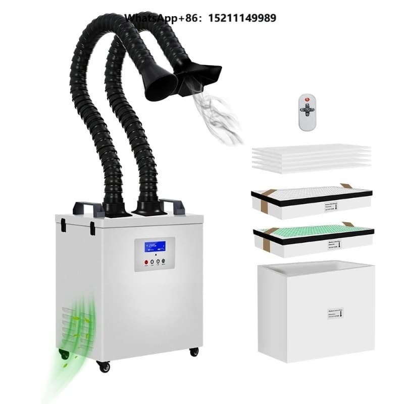 Strong Suction Industrial Welding Fume and Dust Extractor Air Purifier with Double Arms for Engraver 3D Printer Soldering