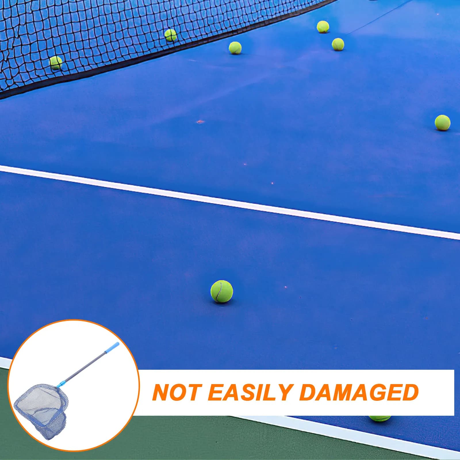 Raccoglitore di Palline da Ping Pong con Asta Estensibile, Telaio Robusto in Acciaio Inossidabile, Strumento Leggero per Recupero Palline per Pratica di Tennis e Golf