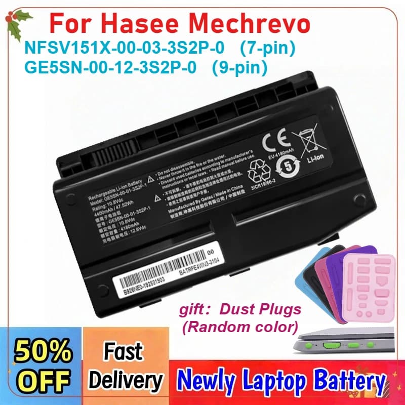 Batteria per laptop NFSV151X-00-03-3S2P-0 GE5SN-00-12-3S2P-0 per Hasee Mechrevo X6TI MR X6TI-M2/M6 NFSV151X F117-F2K/F1K/F3K GE5SN