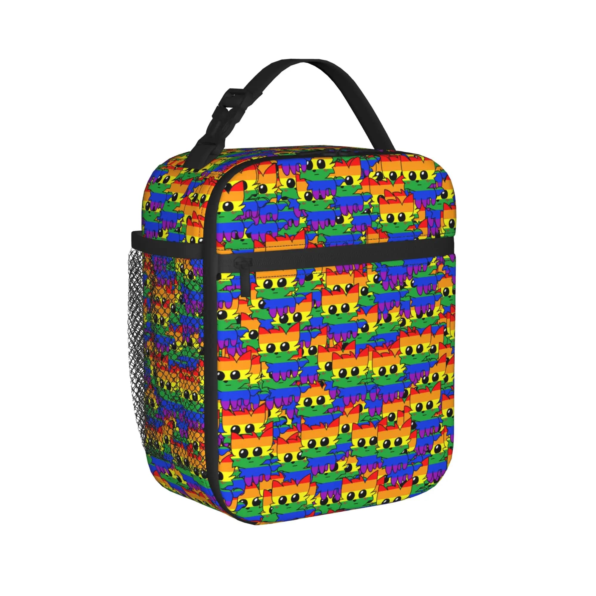 Borse termiche per il pranzo con isolamento termico Rainbow Boykisser Silly Cat Cartoon, per contenitori portatili per alimenti, scatole termiche per il pranzo