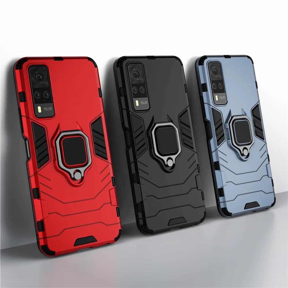 For VIVO Y31 2021 Case V2036 Magnetic Car Shockproof Ring Armor Phone Back Cover For vivo Y31 Y 31 vivoY31 2021 6.58" Coque capa