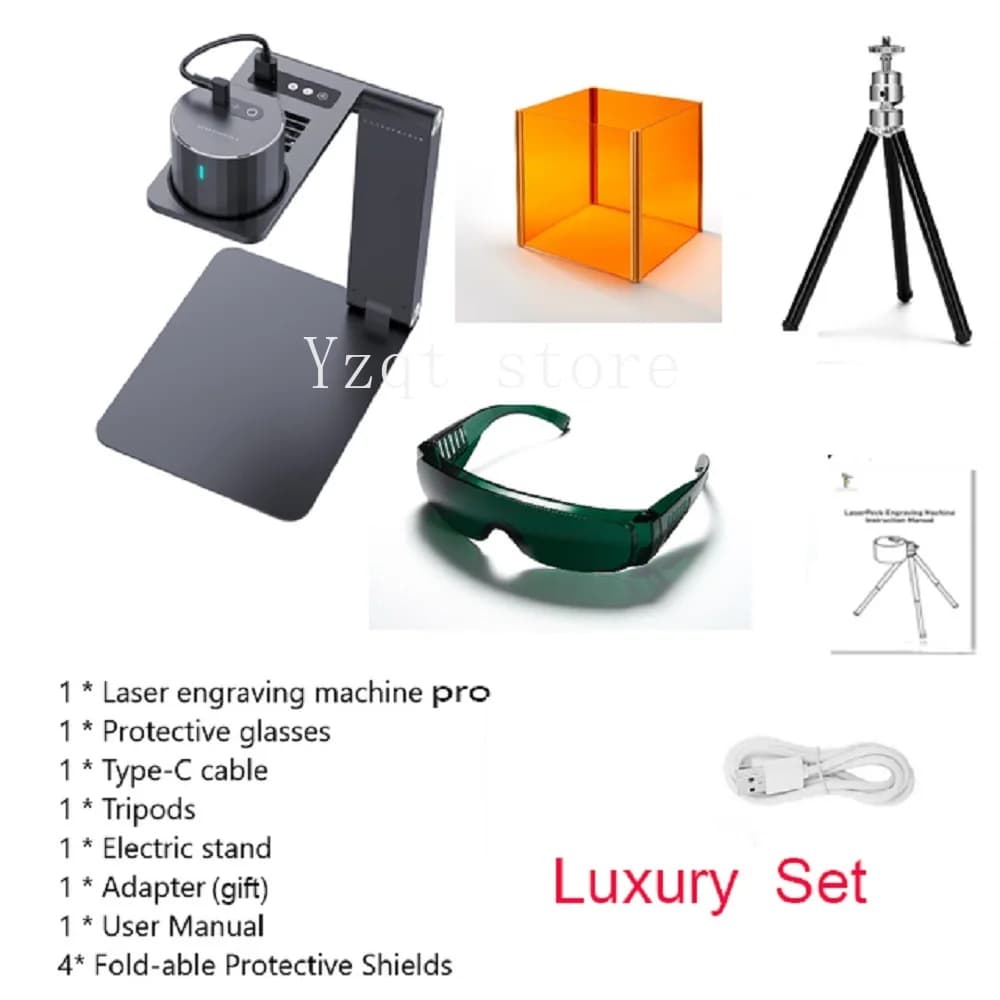 Laserpecker Pro Incisore Laser Macchina per incisione laser da tavolo Macchina per incisione laser portatile Stampante con taglierina Staffa elettrica Set artistico fai da te