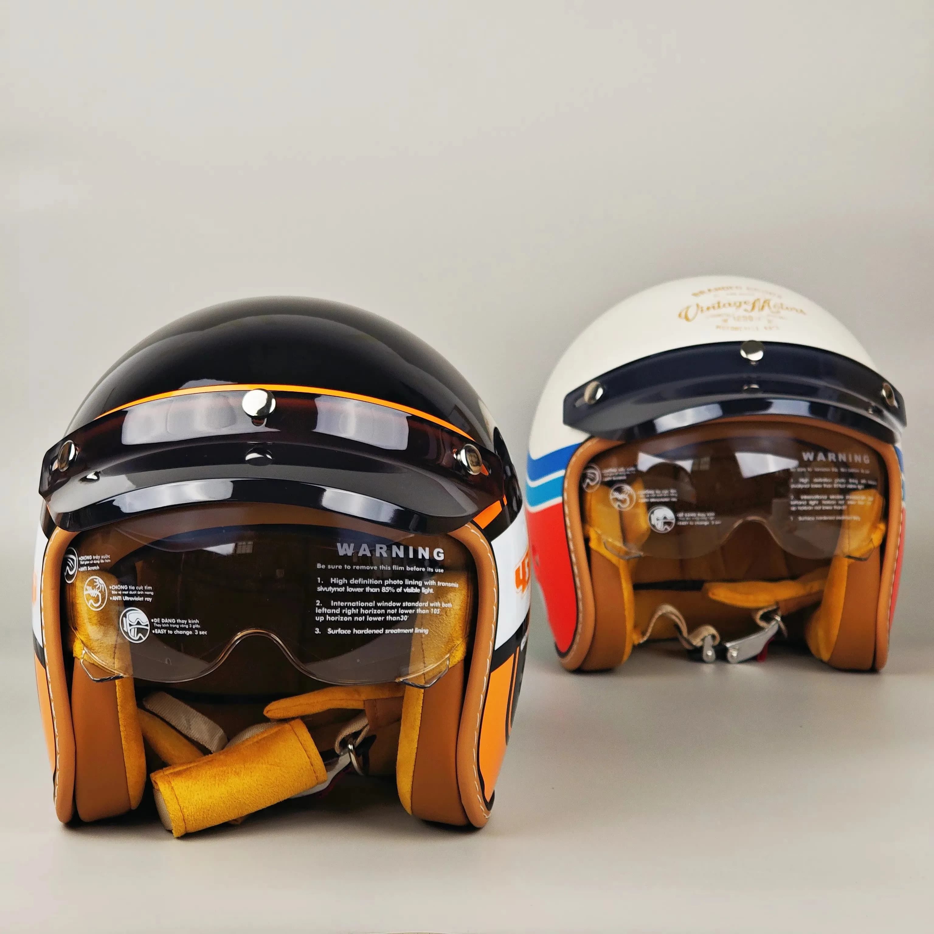 Fully wrapped motorcycle helmet Men's Light Safety Helmet UV-resistant Replaceable Lens Women's helmet 3/4 Dirt Bike