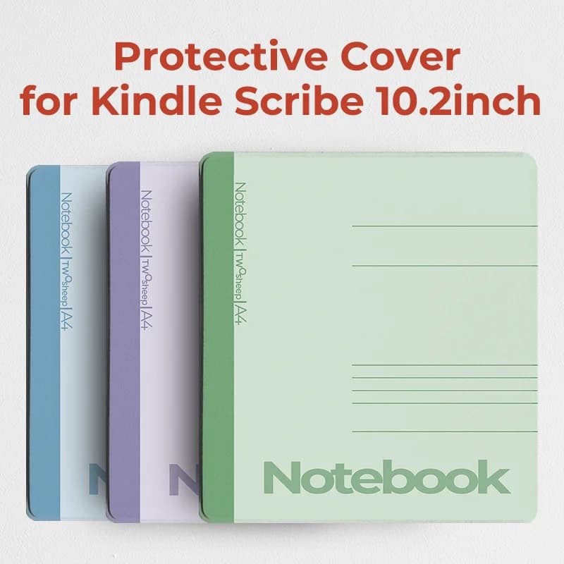 Custodia Twosheep per Kindle Scribe 2024 e 2022 Guscio rigido con vibrazione magnetica Auto Sleep Wake con portapenne Notebook universitario da 10,2 pollici