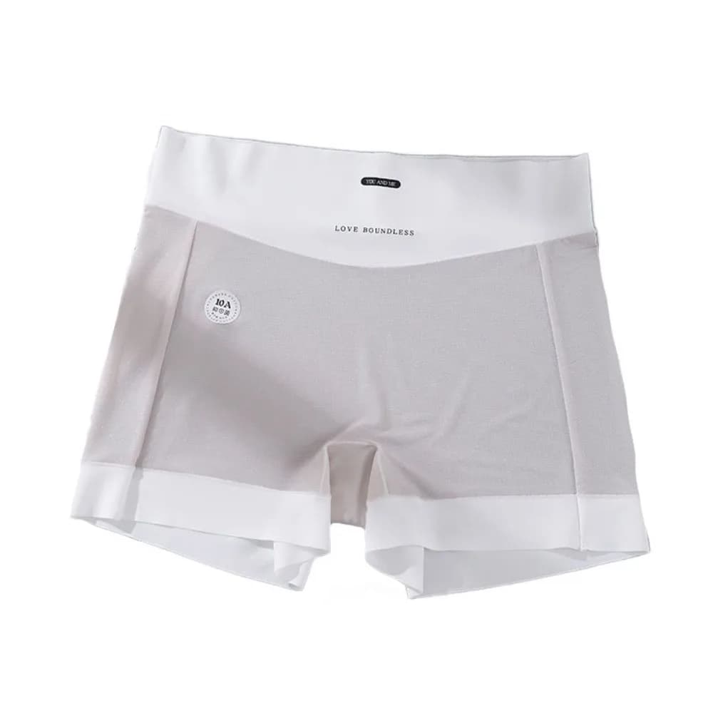 Fashion Thin Ice Silk Panties Cotton Crotch Simple Women's Briefs Large Size Underwear Anti-Glare Shorts Summer