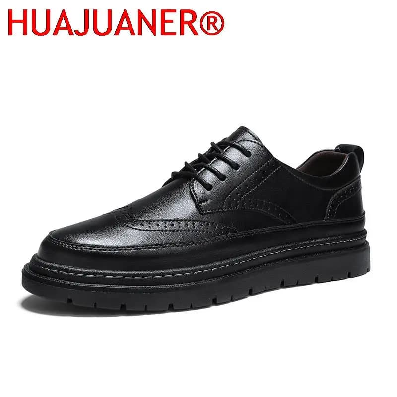 Scarpe Classiche Formali da Uomo in Vera Pelle, Stile Britannico, Scarpe Brogue Oxford, Nuova Collezione 2026, Scarpe Casual da Uomo