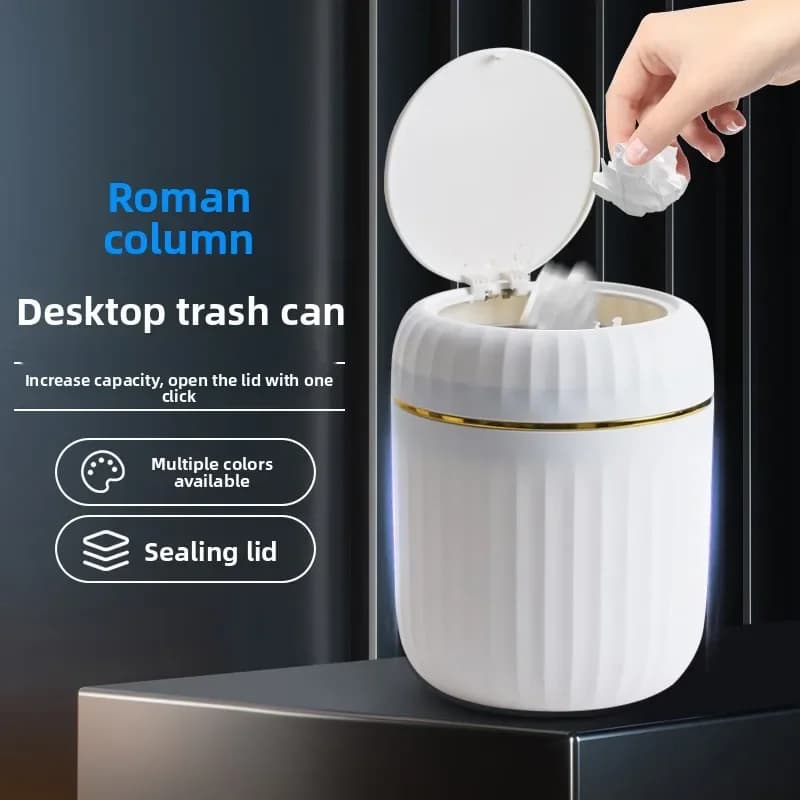 Mini Cestino da Scrivania, Tipo a Pressione, Contenitore per Carta da Soggiorno, Cestino per Auto, Camera da Letto, Ristorante