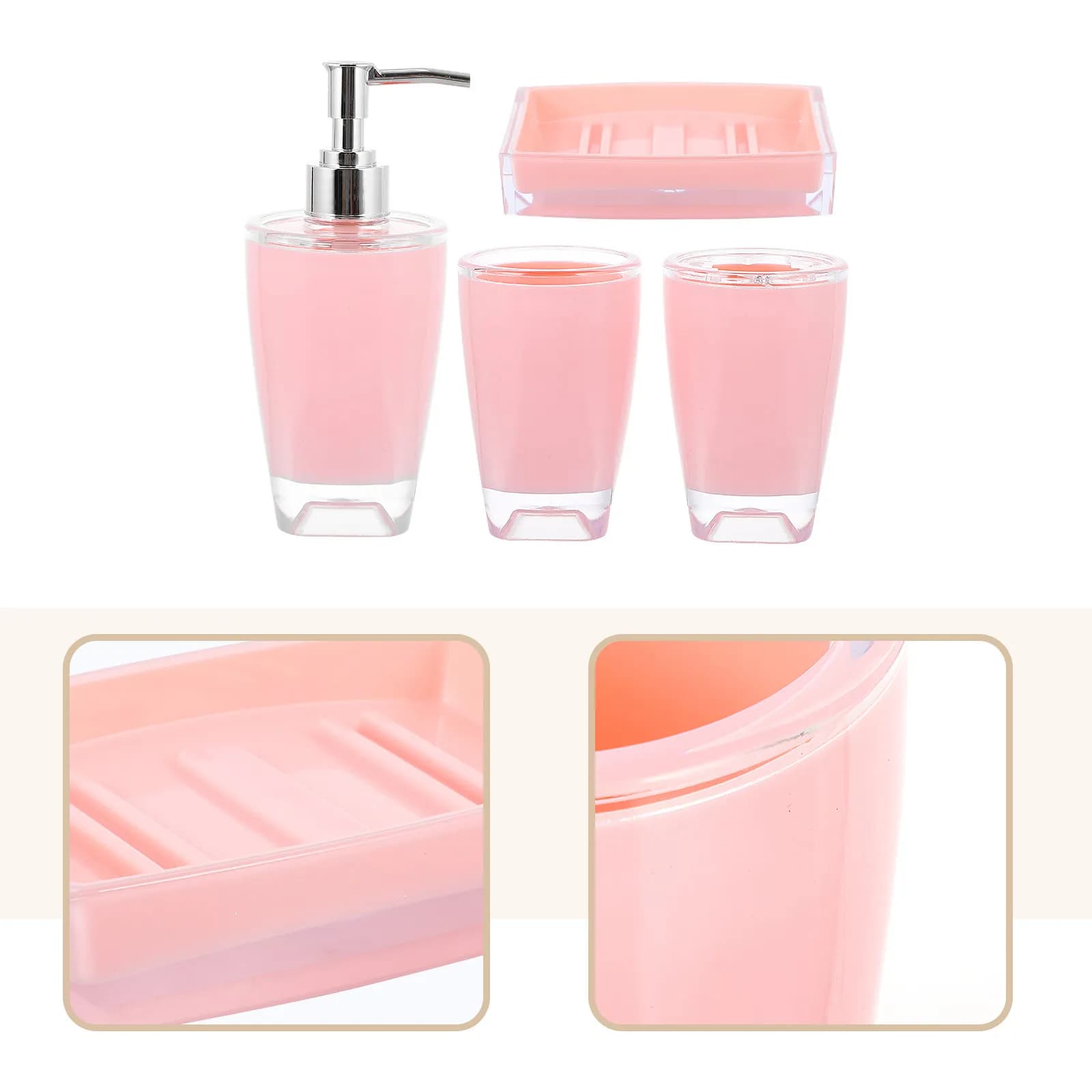 Set di Accessori per Bagno Elegante, Kit da Appoggio per Lavabo per Hotel, Uso Pubblico e Familiare, Porta Sapone, Porta Spazzolino