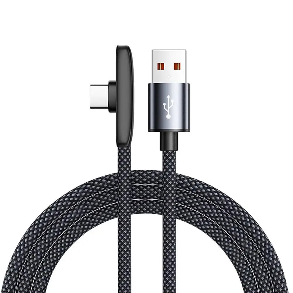 Cavo di ricarica rapida USB C da 100 W, cavo dati intrecciato di tipo C con gomito ad angolo retto di 90 gradi, 1/1,5/2 m, per dispositivi Android Samsung