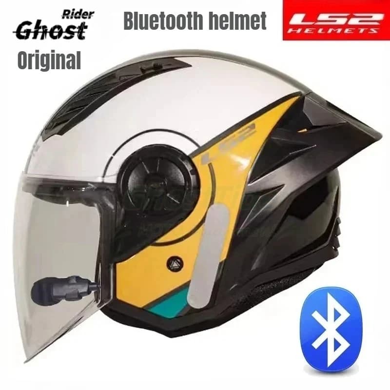Casco Moto AIRFLOW II 3/4 OF616 con Bluetooth Integrato, Casco per Donne, Scooter ed E-bike AB
